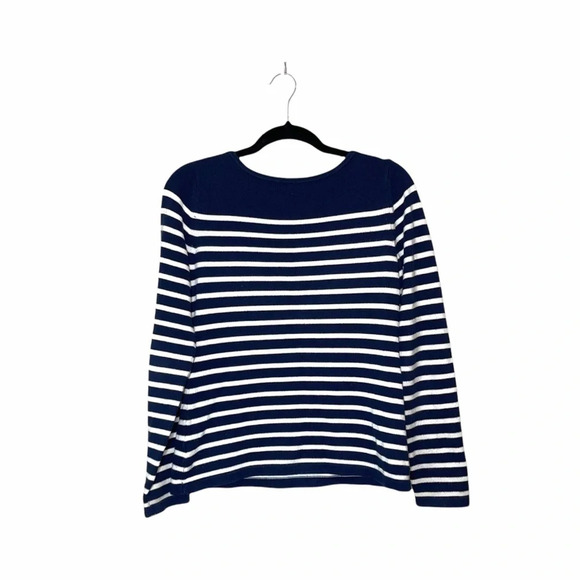 GAP Stretch Navy Blue & White Striped Knit Pullover Sweater Small Women’s - Picture 6 of 11